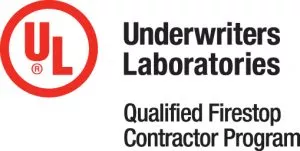 UL Underwriters Laboratories logo. "Qualified Firestop Contractor Program"