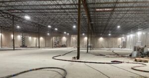 Cafco Spray Applied Fireproofing in building in Kentucky