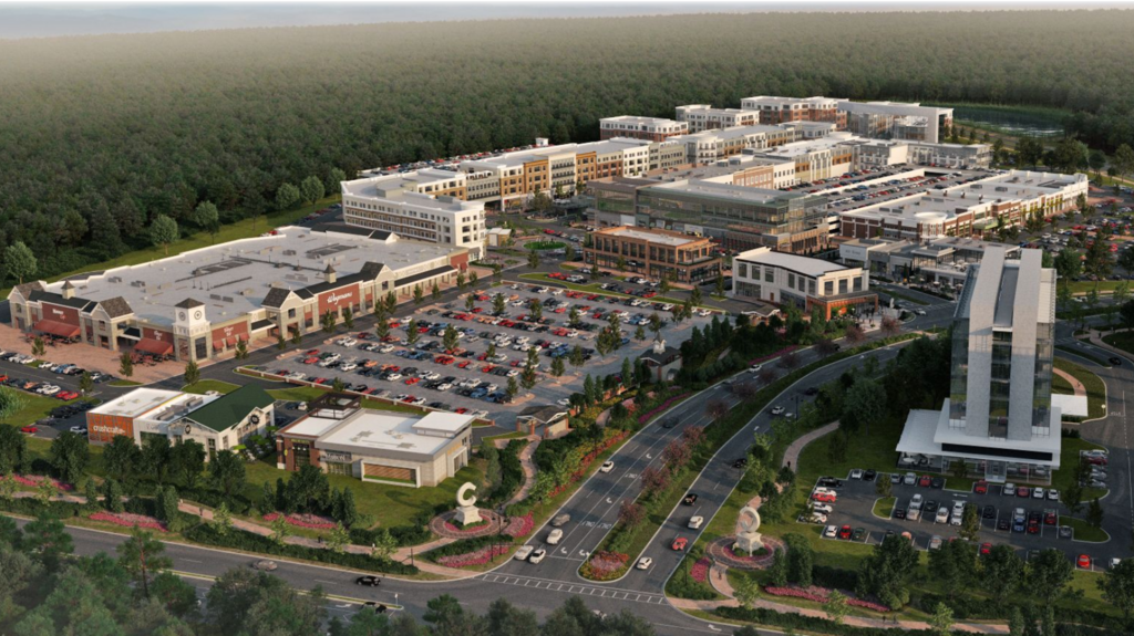 aerial shot of industrial building project