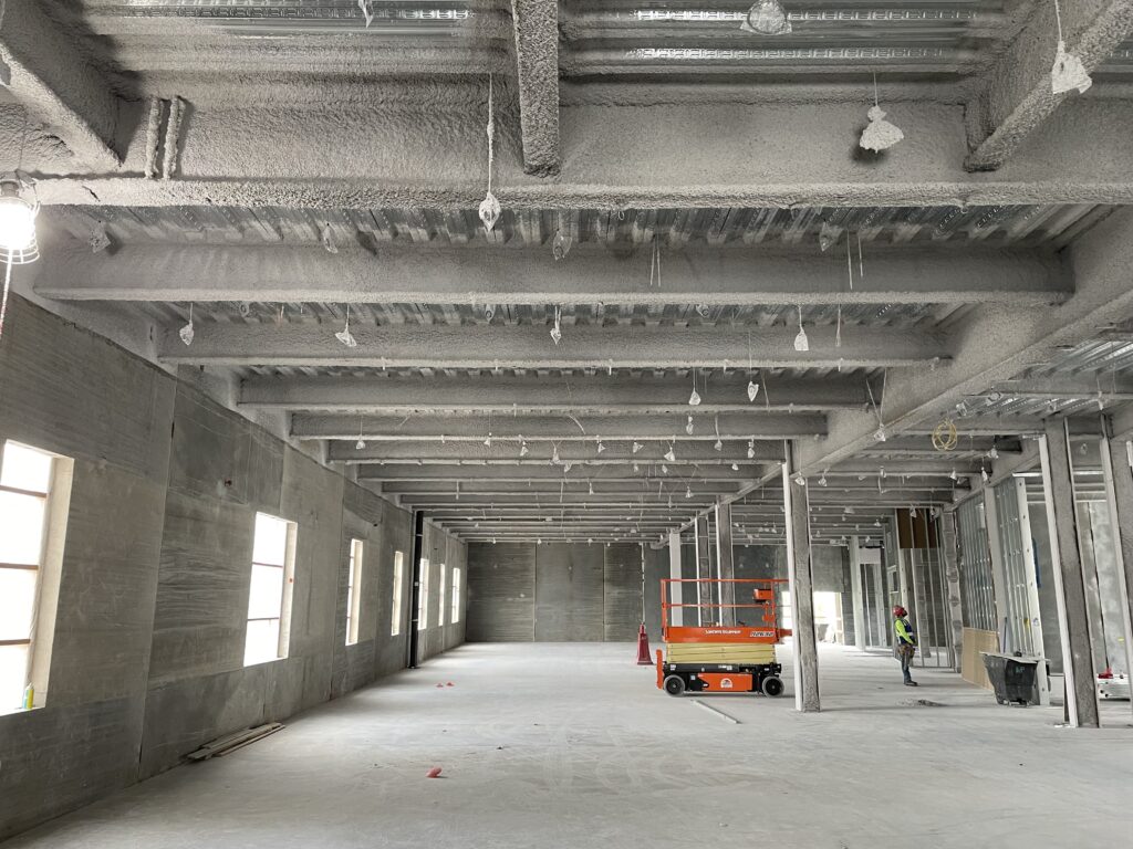 Inside commercial building